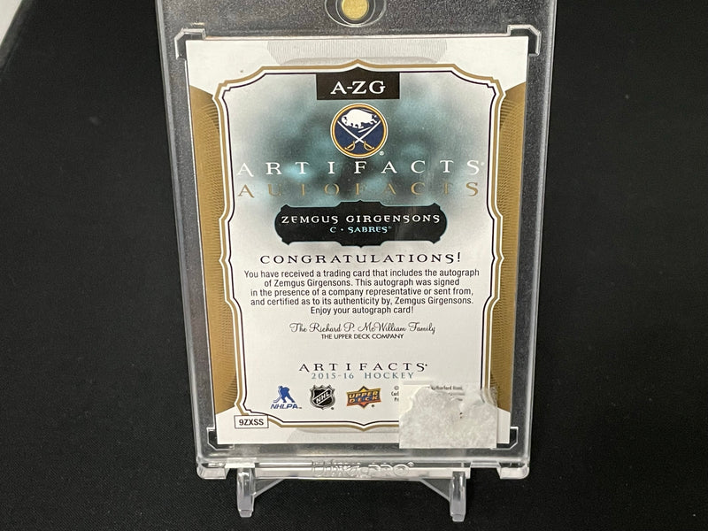 2015 UPPER DECK ARTIFACTS - AUTOFACTS - Z. GIRGENSONS -