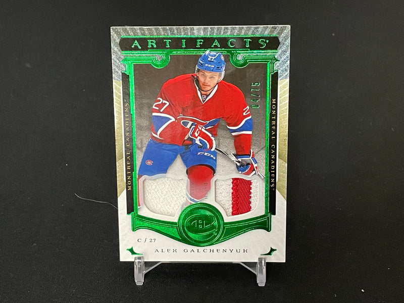 2015 UPPER DECK ARTIFACTS - EMERALD - A. GALCHENYUK - #6 - #'D/75 - DUAL RELIC