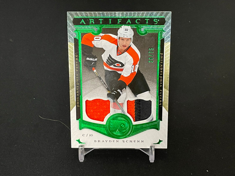 2015 UPPER DECK ARTIFACTS - EMERALD - B. SCHENN - #60 - #'D/75 - DUAL RELIC