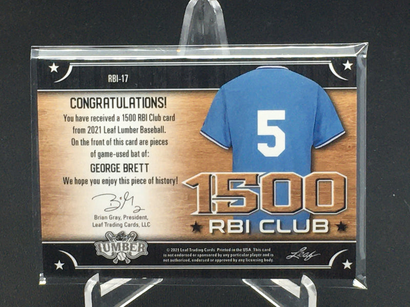 2021 LEAF LUMBER - RBI CLUB - G. BRETT - #RBI-17 - BAT RELIC - #'D/25