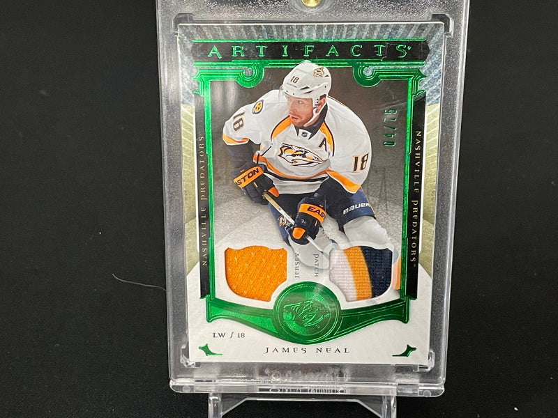 2015 UPPER DECK ARTIFACTS - EMERALD - J. NEAL - #41 - #'D/75 - DUAL RELIC