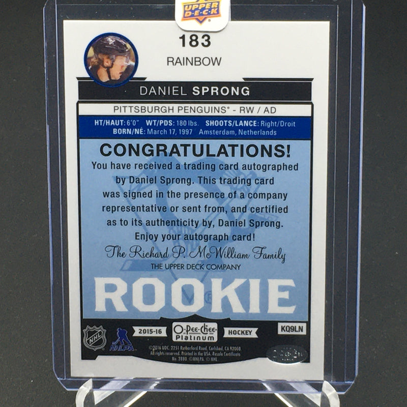 2015 UPPER DECK O-PEE-CHEE PLATINUM - RAINBOW - D. SPRONG -