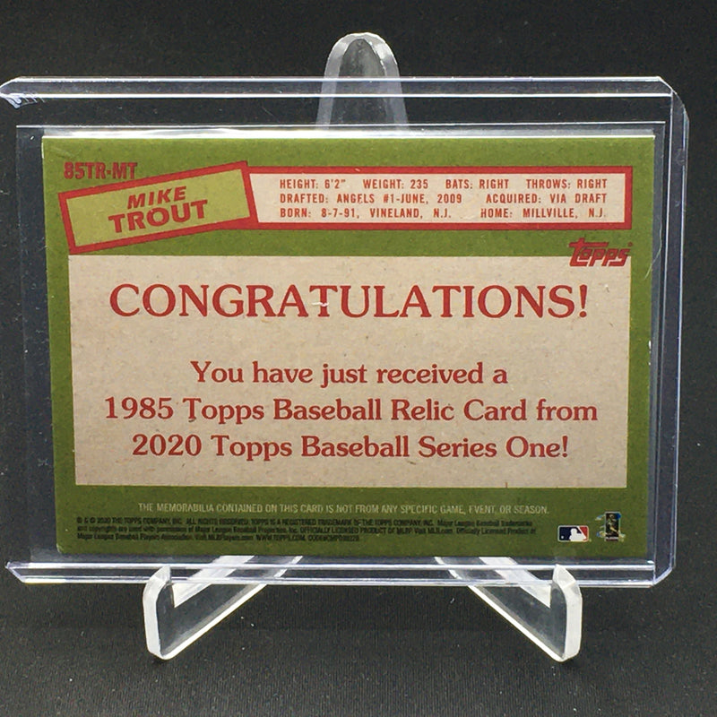 2020 TOPPS - 35TH ANNIVERSARY - BLACK - M. TROUT - #85TR-MT - #'D/199 - RELIC