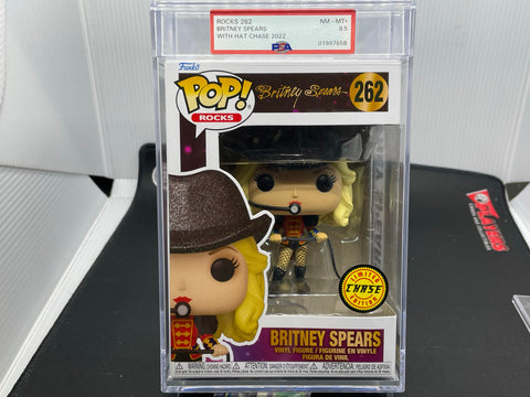 GRADED FUNKO - ROCKS 262 - BRITNEY SPEARS - WITH HAT CHASE - PSA 8.5