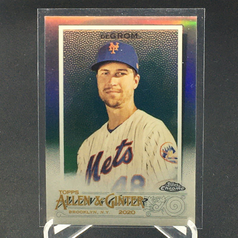 2020 TOPPS CHROME ALLEN AND GINTER - SILVER REFRACTOR - J. DEGROM -