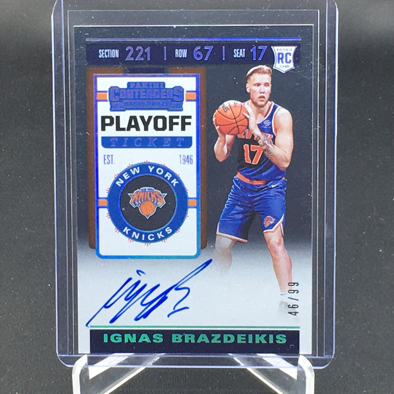 2019 PANINI CONTENDERS - PLAYOFF TICKET VARIATION - I. BRAZDEIKIS - #123 - #'D/99 - AUTOGRAPH - RC