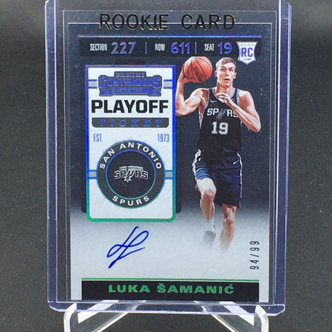 2019 PANINI CONTENDERS - PLAYOFF TICKET - L. SAMANIC - #117 - #'D/99 - AUTOGRAPH - RC