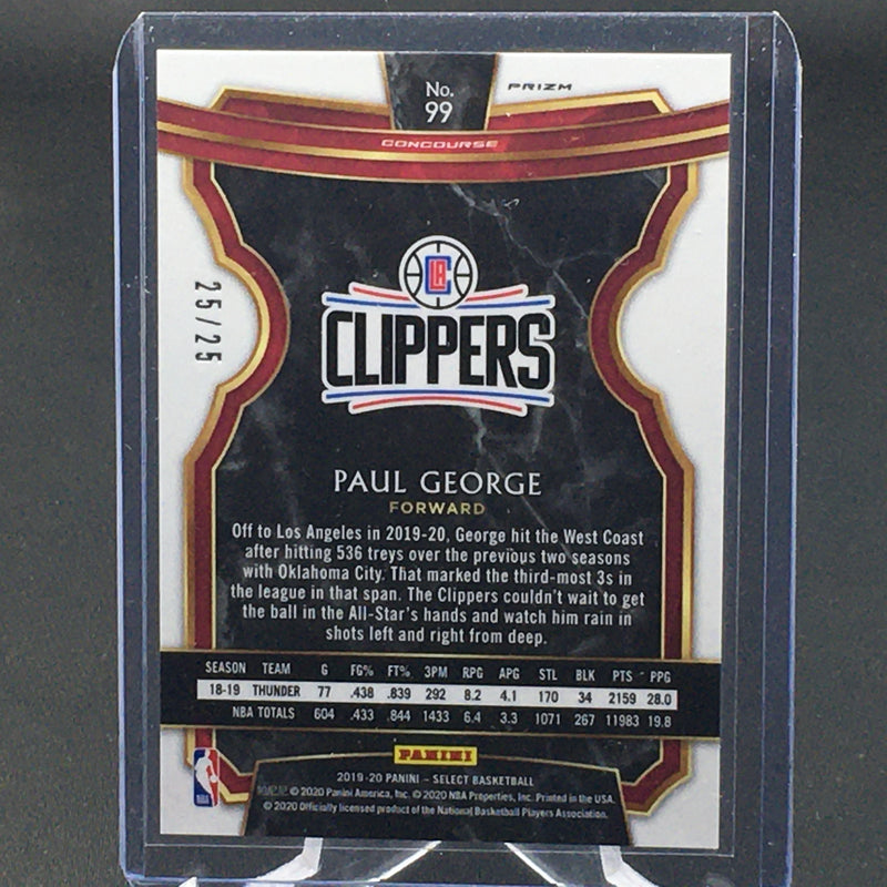 2019 PANINI SELECT - CONCOURSE - BLUE DISCO PRIZM - P. GEORGE - #99 - #'D/25
