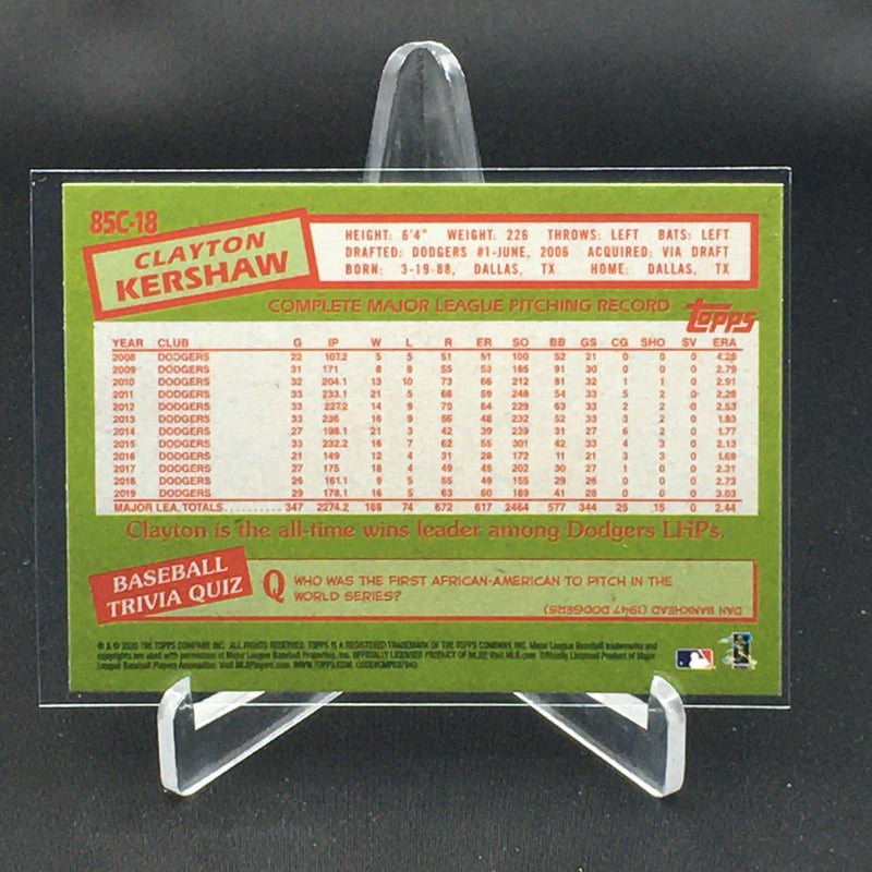 2020 TOPPS SILVER PACK - 35TH ANNIVERSARY - C. KERSHAW -