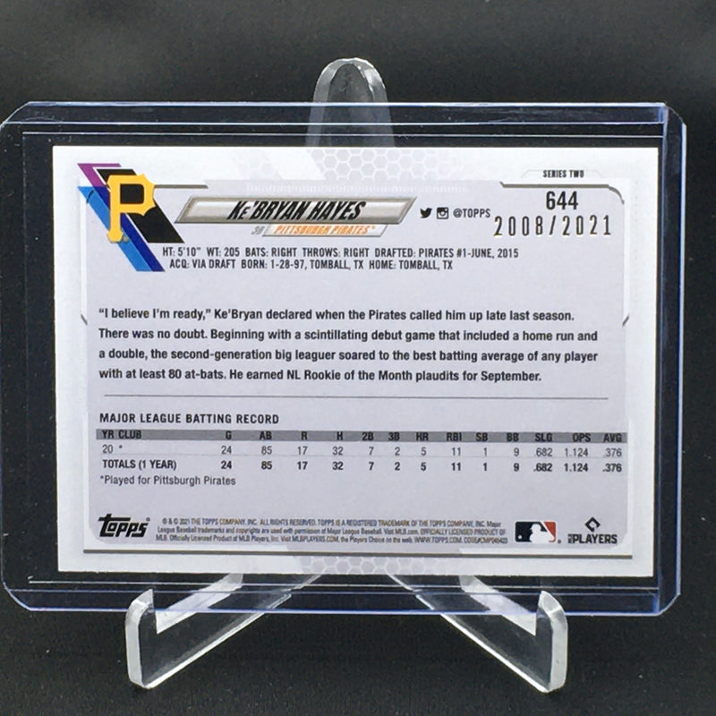 2021 TOPPS SERIES TWO - 70 TOPPS - GOLD - K. HAYES - #644 - #'D/2021 - RC