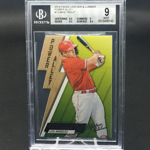 2019 PANINI LEATHER & LUMBER - POWER ALLEY - M. TROUT - #13 - BGS 9