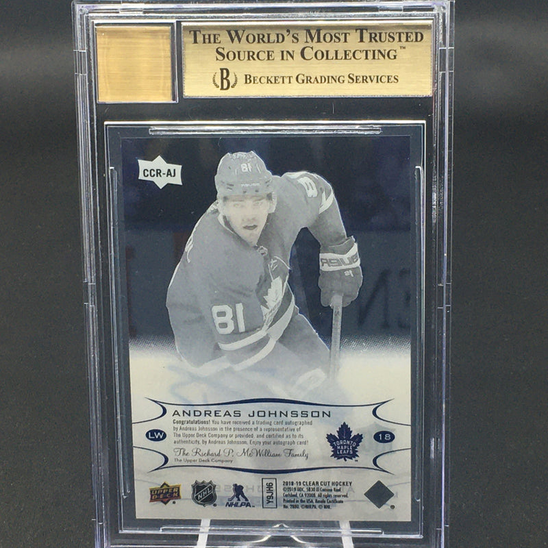 2018 UPPER DECK CLEAR CUT - HIGH GLOSS - A. JOHNSSON - #CCR-AJ - #'D/10 - BGS 9.5 - AUTOGRAPH - RC***