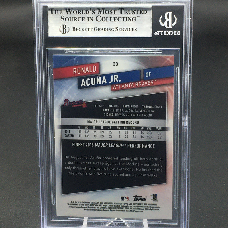 2019 TOPPS FINEST - GOLD REFRACTOR - R. ACUNA JR. - #33 - #'D/50 - BGS 9