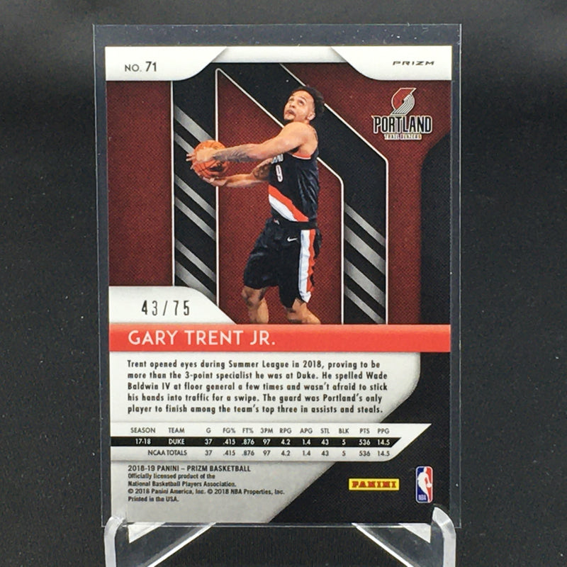 2018 PANINI PRIZM - PURPLE DISCO - G. TRENT JR. - #71 - #'D/75 - RC