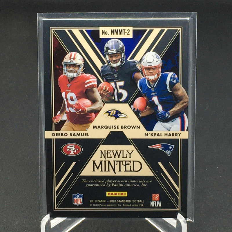 2019 PANINI GOLD STANDARD - NEWLY MINTED - D. SAMUEL / M. BROWN / N. HARRY - #NMMT-2 - #'D/49 - TRIPLE RELIC