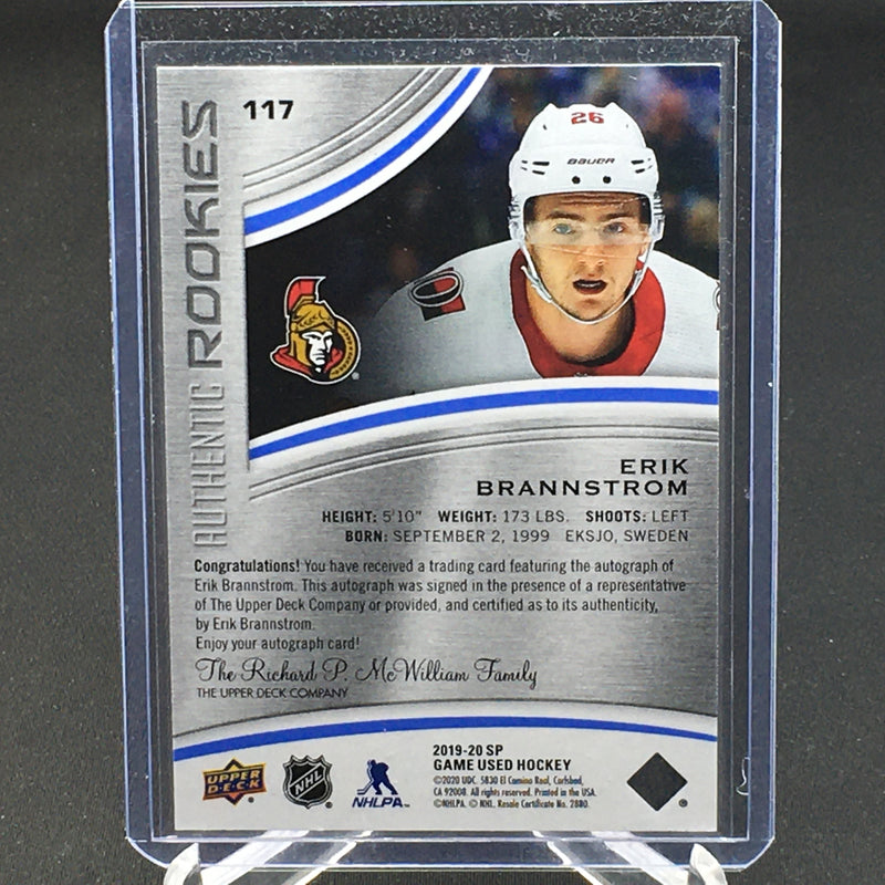 2019 UPPER DECK SP GAME USED - AUTHENTIC ROOKIES - E. BRANNSTROM -