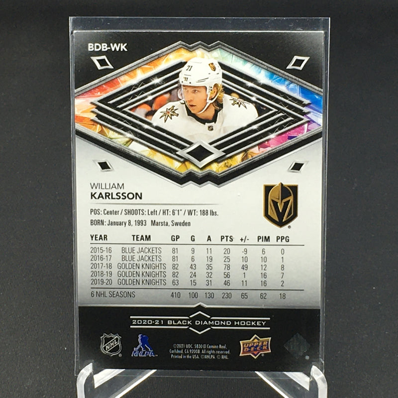 2020 UPPER DECK BLACK DIAMOND - W. KARLSSON - #BDB-WK #'D/349