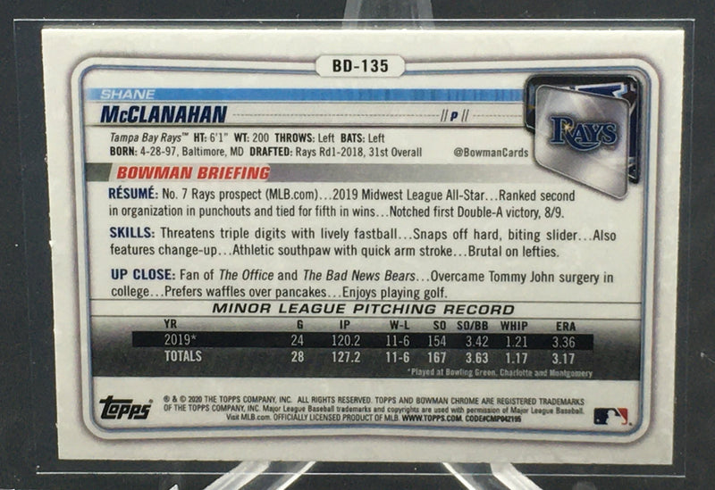 2020 TOPPS BOWMAN CHROME - S. MCCLANAHAN -