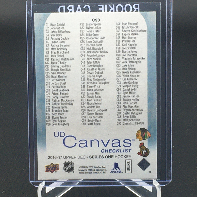 2016 UPPER DECK SERIES ONE - UD CANVAS CHECKLIST - P. KANE/ E. KARLSSON -