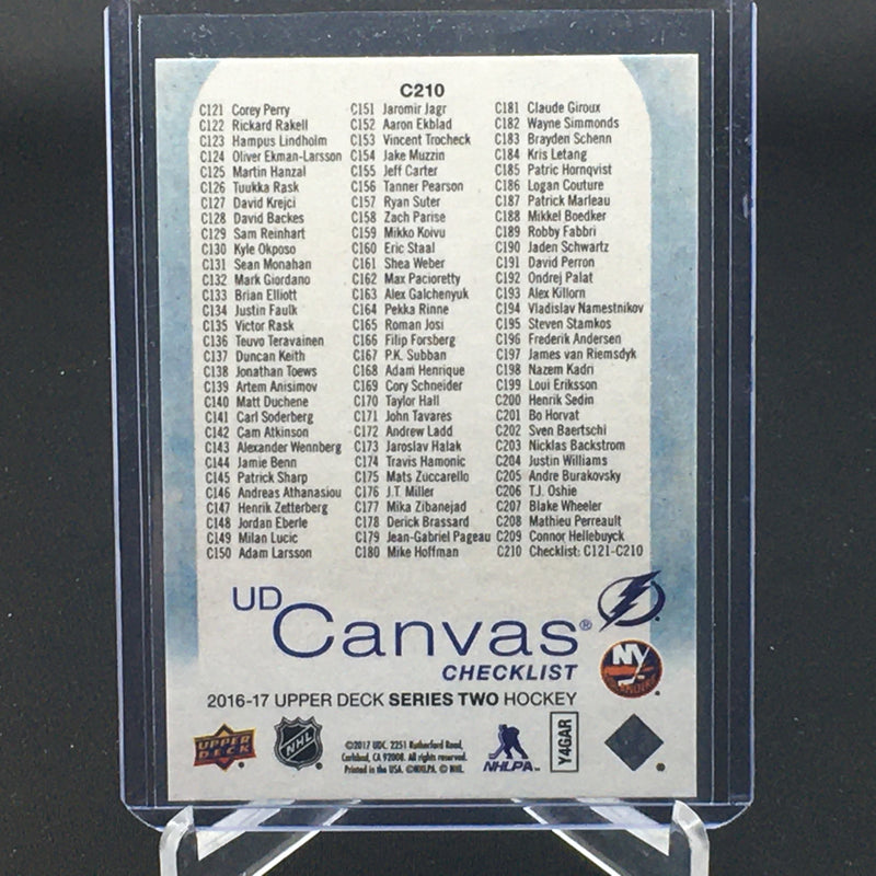 2016 UPPER DECK SERIES TWO - UD CANVAS CHECKLIST - S. STAMKOS/ J. TAVARES -