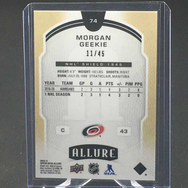 2020 UPPER DECK ALLURE - NHL SHIELD 1945 - M. GEEKIE - #74 - #'D/45 - RC