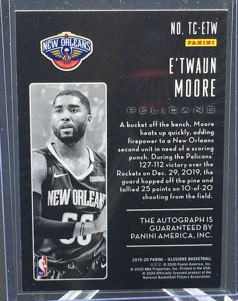 2019 PANINI ILLUSIONS - #TC-ETW - #'D/10 - E'TWAUN MOORE - AUTOGRAPH