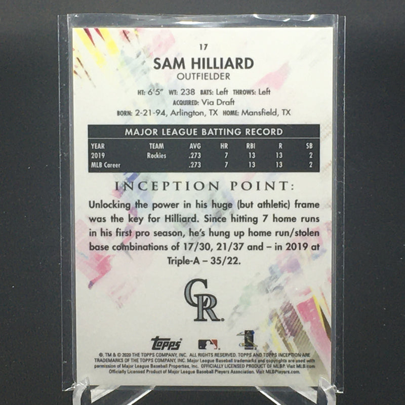 2020 TOPPS INCEPTION - S. HILLIARD -