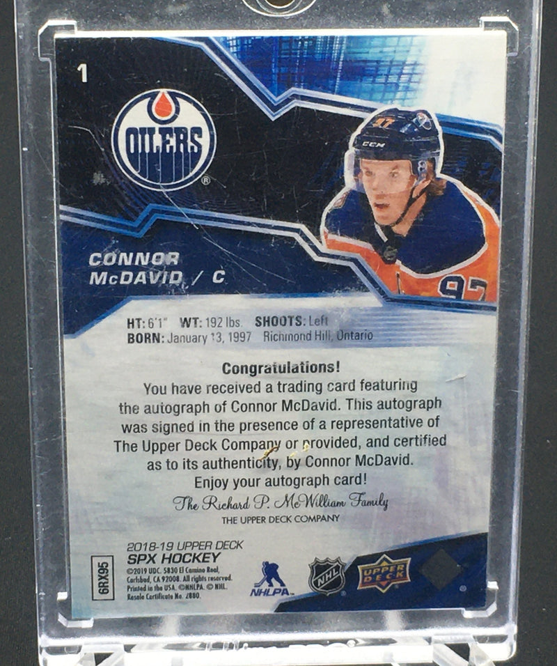 2018 UPPER DECK SPX - C. MCDAVID - #1 - #'D/15 - AUTOGRAPH