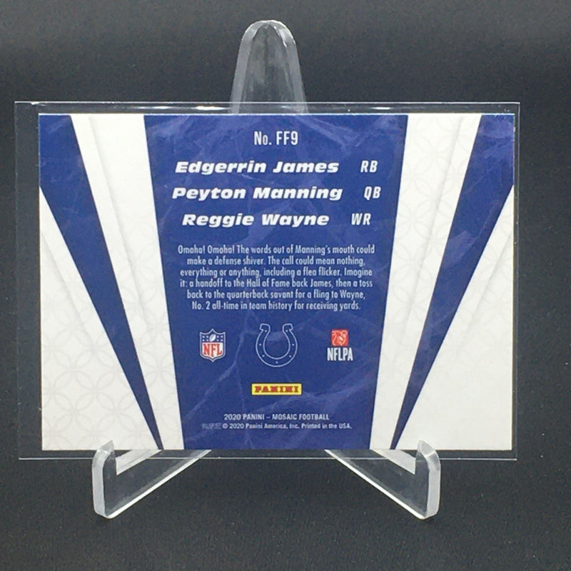 2020 PANINI MOSAIC - FLEA FLICKER - E. JAMES/ P. MANNING/ R. WAYNE -