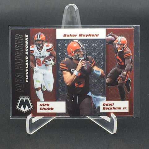 2020 PANINI MOSAIC - FLEA FLICKER - N. CHUBB/ B. MAYFIELD/ O. BECKHAM JR. - #FF4