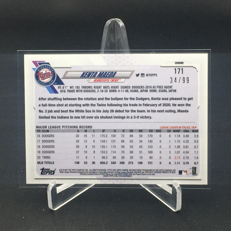 2021 TOPPS CHROME - GREEN REFRACTOR - K. MAEDA - #171 - #'D/99