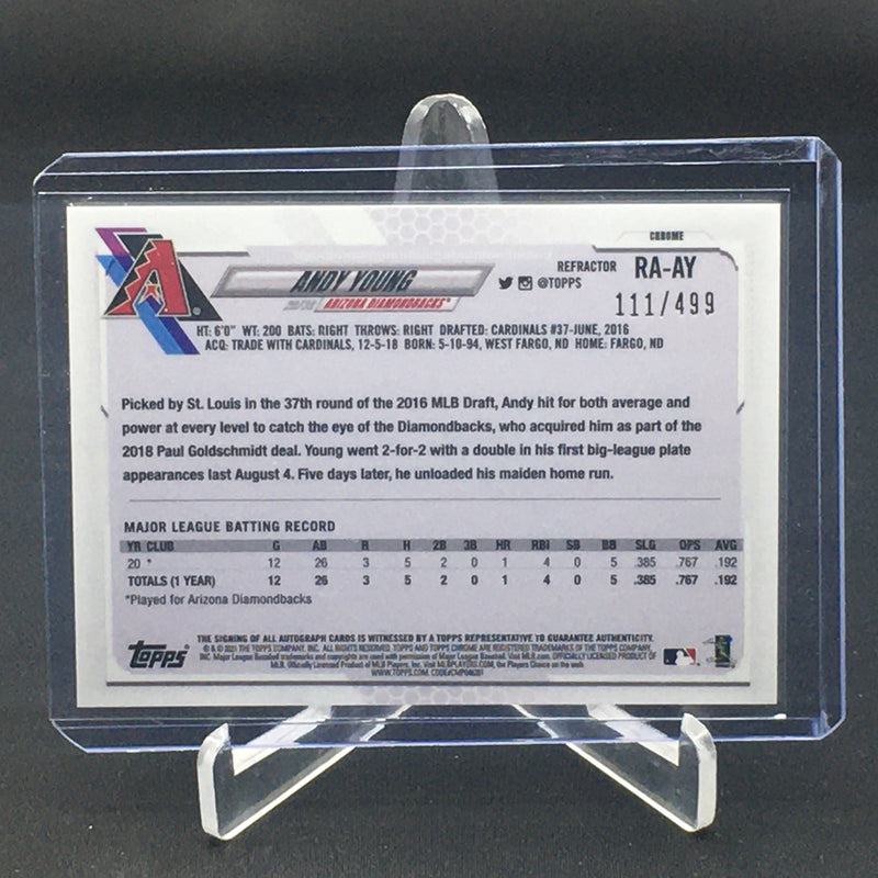 2021 TOPPS CHROME - REFRACTOR - A. YOUNG - #RA-AY - #'D/499 - AUTOGRAPH - RC