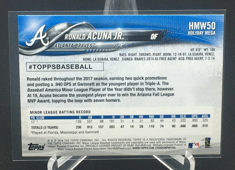 2018 TOPPS H0LIDAY MEGA - R. ACUNA JR. -