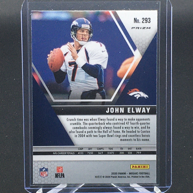 2020 PANINI MOSAIC - SILVER PRIZM - HALL OF FAME - J. ELWAY -