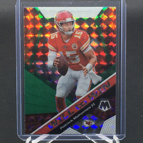 2020 PANINI MOSAIC - WILL TO WIN - GREEN PRIZM - P. MAHOMES II - #WW1