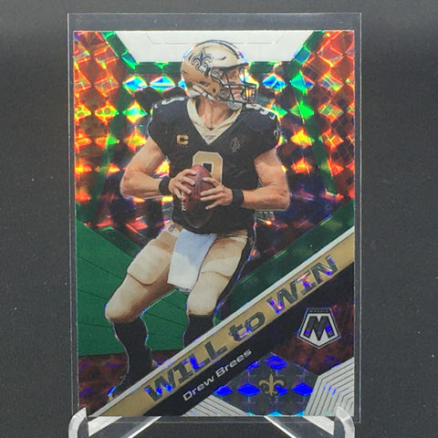 2020 PANINI MOSAIC - WILL TO WIN - GREEN PRIZM - D. BREES - #WW15