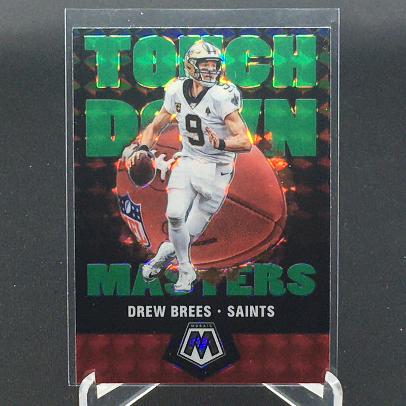 2020 PANINI MOSAIC - TOUCH DOWN MASTERS - GREEN PRIZM - D. BREES -