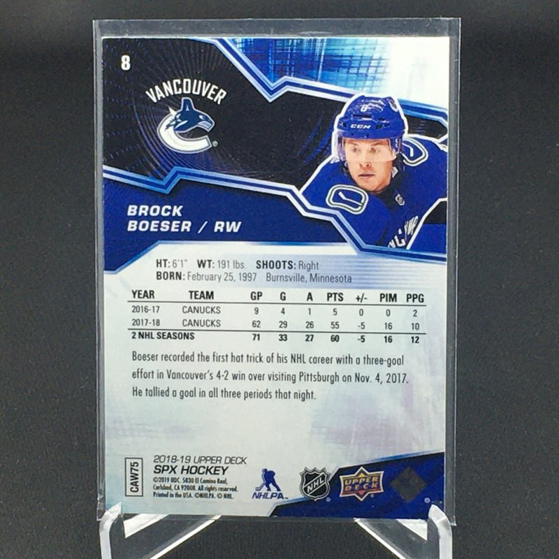 2018 UPPER DECK SPX - B. BOESER - #8 - #'D/299