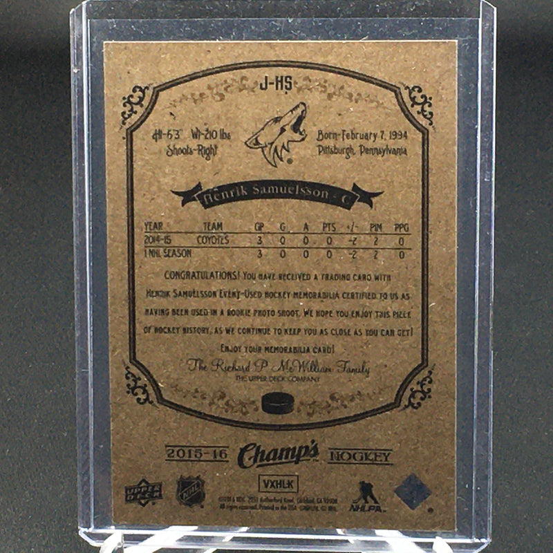 2015 UPPER DECK CHAMPS - H. SAMUELSSON -