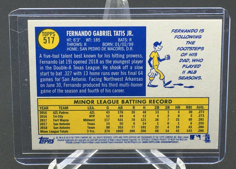 2019 TOPPS HERITAGE - F. TATIS JR. -