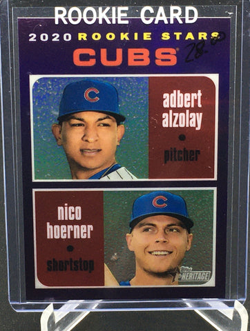 2020 TOPPS HERITAGE - A. ALZOLAY/N. HOERNER - #THC-121  PURPLE REFRACTOR - RC