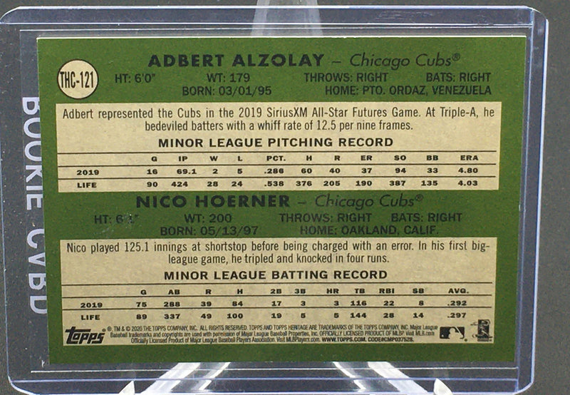 2020 TOPPS HERITAGE - A. ALZOLAY/N. HOERNER -