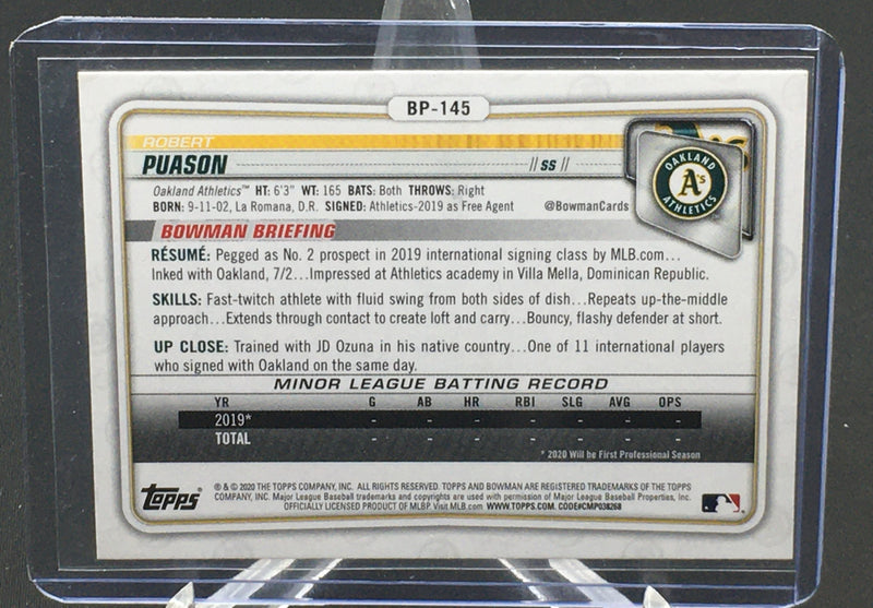 2020 TOPPS 1ST BOWMAN - R. PUASON -