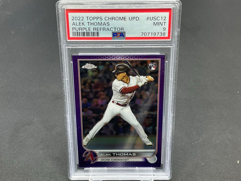 2022 TOPPS CHROME UPDATE - PURPLE REFRACTOR - A. THOMAS - #USC12 - PSA 9 - RC