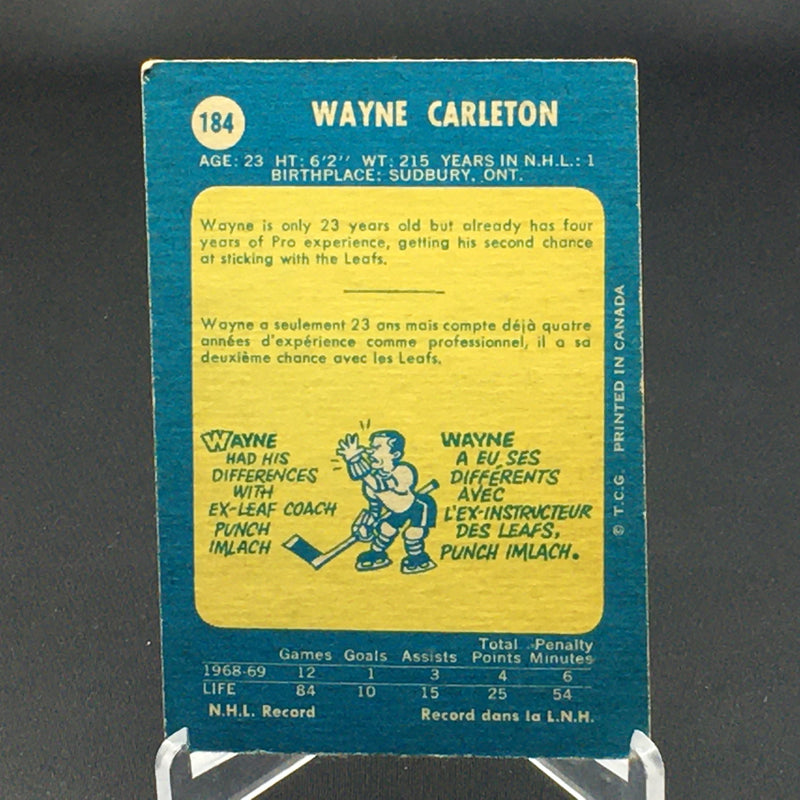 1969 O-PEE-CHEE - W. CARLETON -