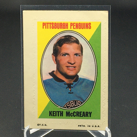 1970 O-PEE-CHEE STAMP STICKER - PITTSBURG PENGUINS - K. McCREARY