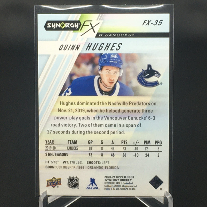 2020 UPPER DECK SYNERGY FX - PURPLE - Q. HUGHES - #FX-35 - #'D/349