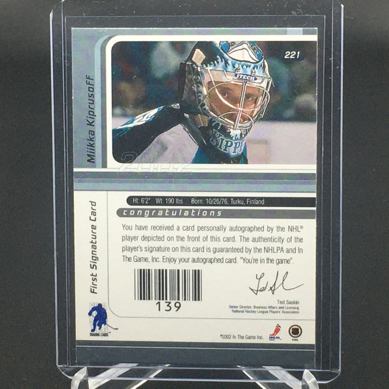 2002 IN THE GAME - SIGNATURE SERIES - M. KIPRUSOFF -
