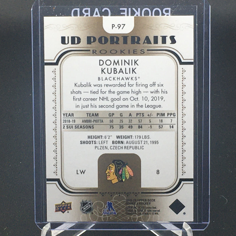2019 UPPER DECK SERIES TWO - GOLD UD PORTRAITS - D. KUBALIK - #P-97 - #'D/99 - RC