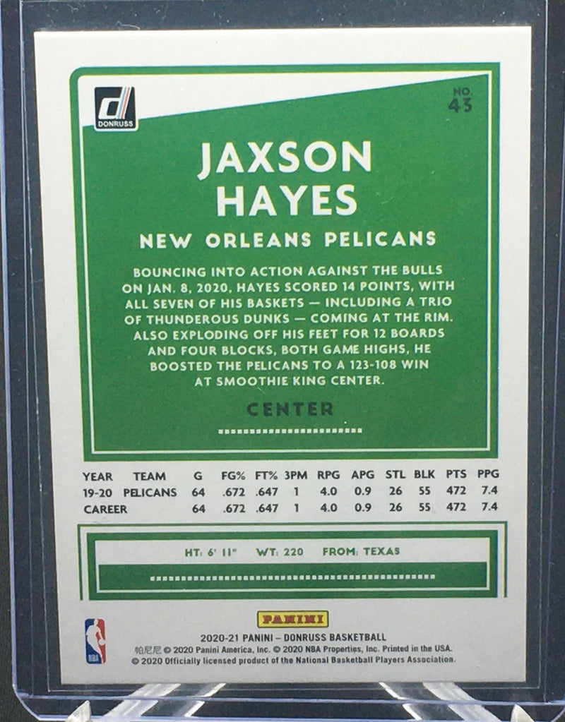 2020 PANINI DONRUSS - J. HAYES - #43 - #'D/99 - RED MOJO